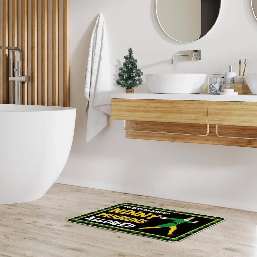 NEW Buddy The Elf Movie Quote No Cotton Headed Ninny Muggins Allowed Door Mat